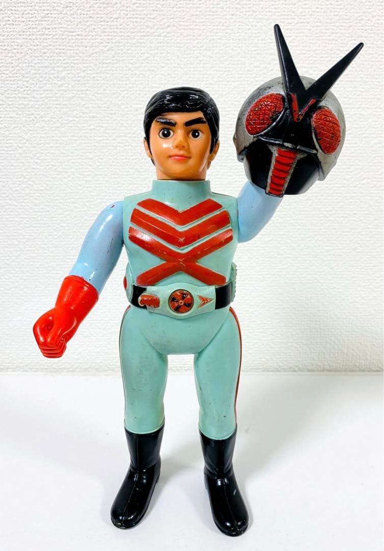 当時もの 面取れ 仮面ライダー ソフビ 25cm