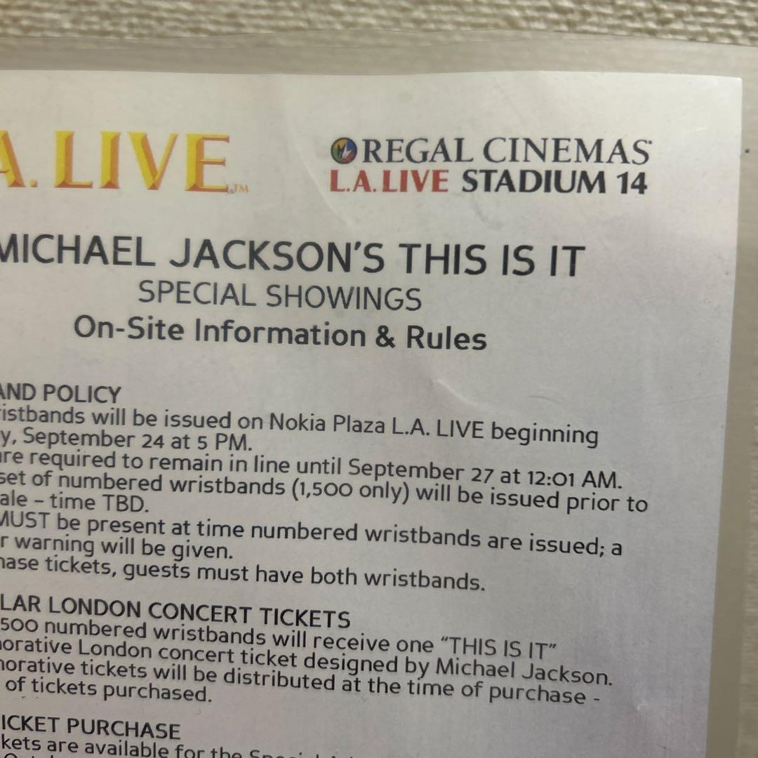 マイケル・ジャクソン THIS IS IT VIPパス　セット先行プレミア上映