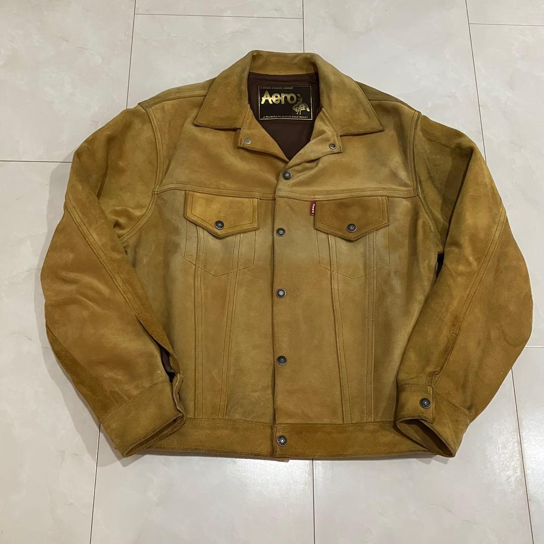 希少サイズ40】AERO LEATHER スエード トラッカージャケット
