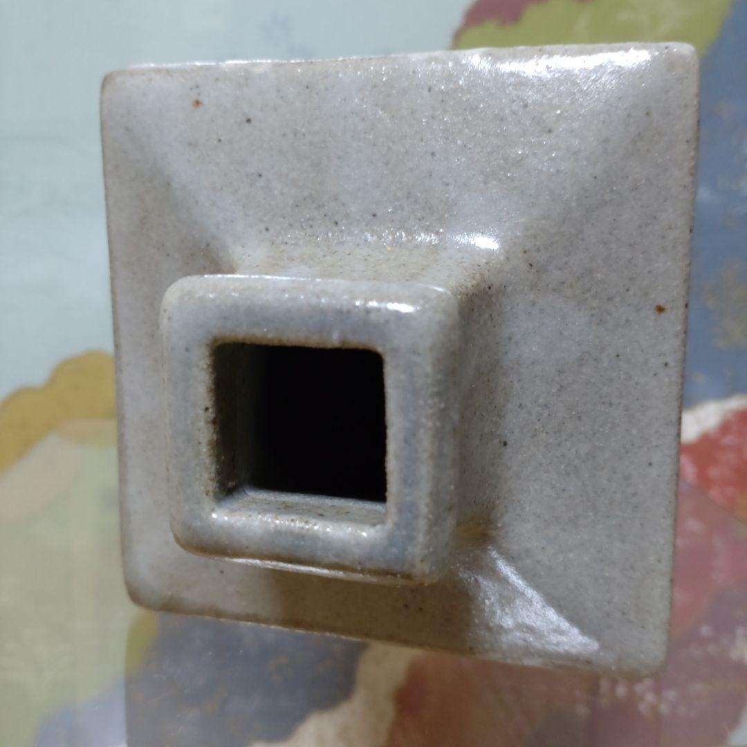 益子『明石庄作』刷毛目鉄絵花紋角瓶 - メルカリ