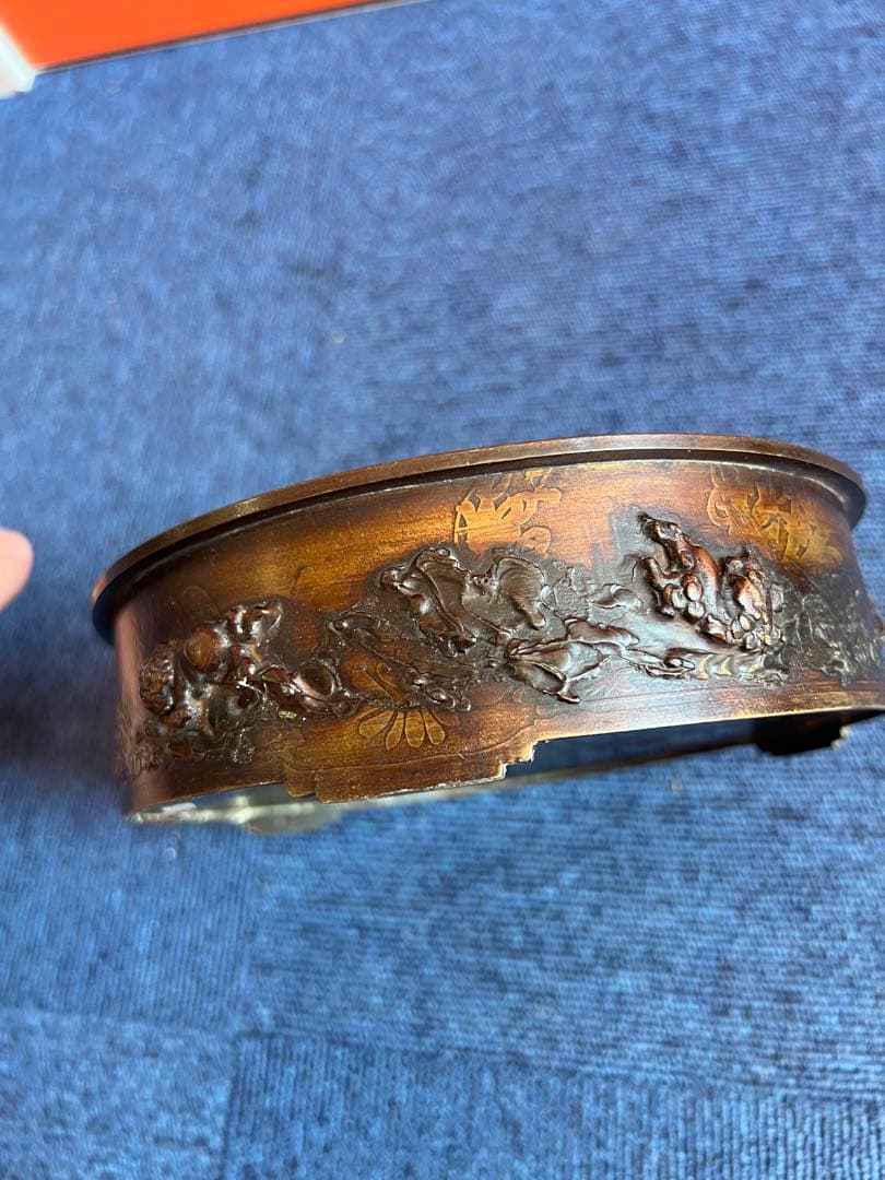 867  銅製　カエル　鉢　時代物