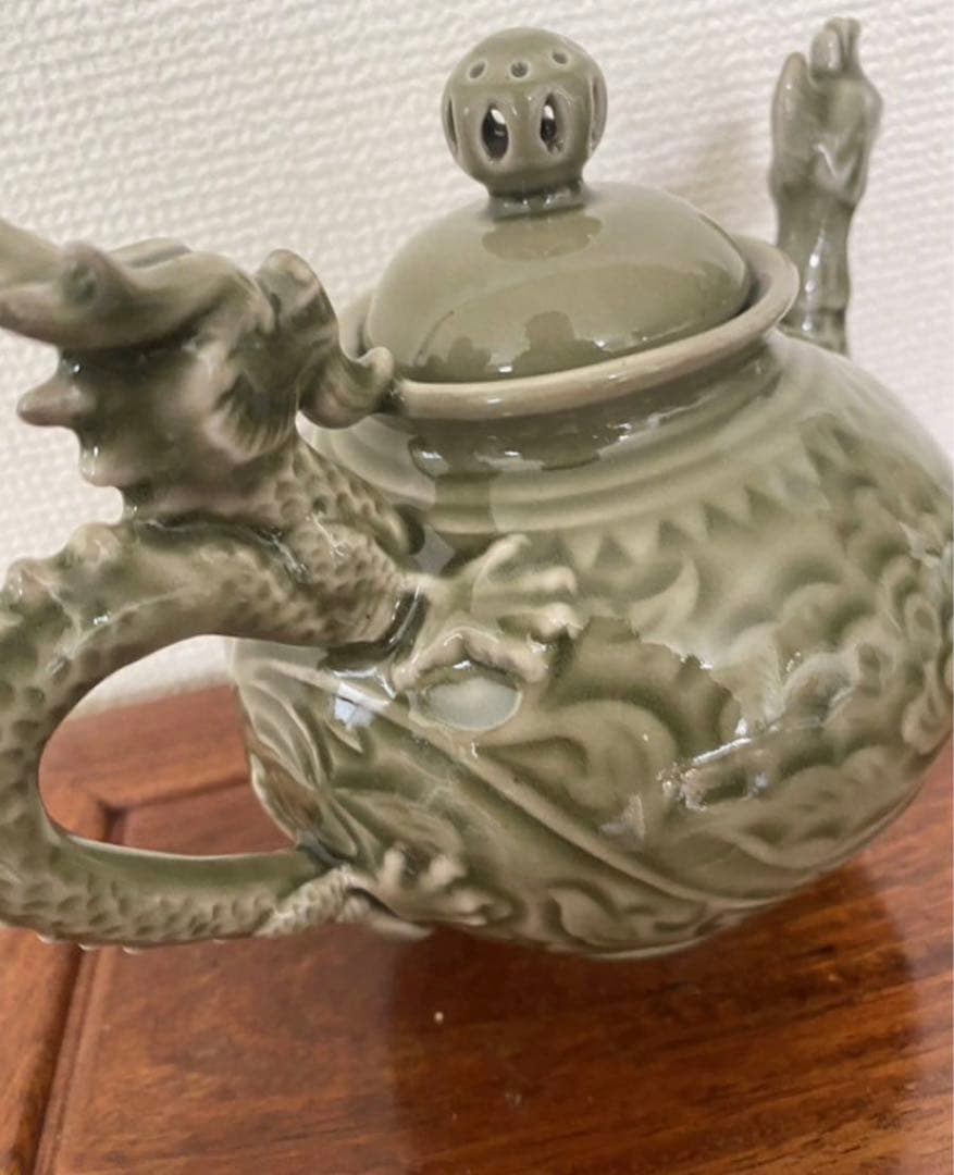 中国美術 龍泉窯 茶器 急須 煎茶道具 年代物 唐物 希少品 箱付