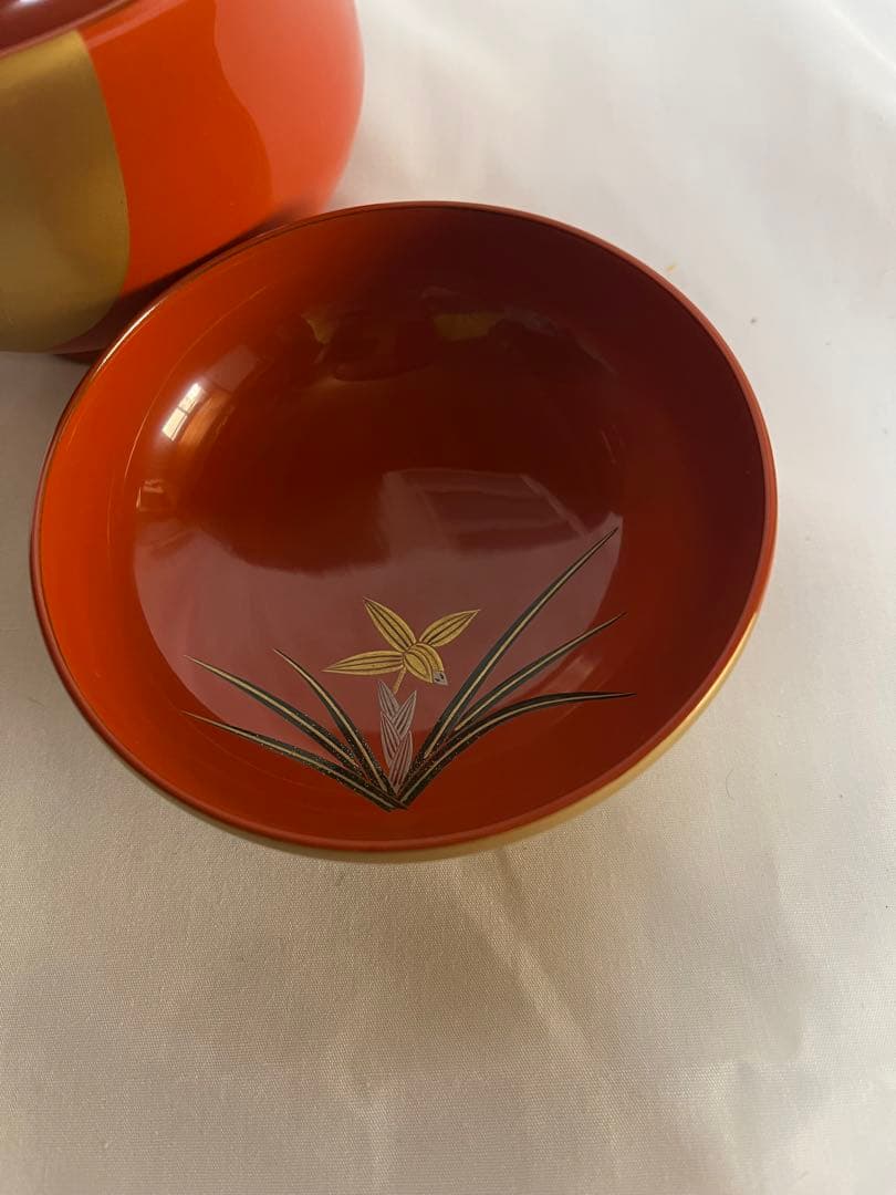 未使用品 輪島塗 吸物椀 5個セット 桐箱 金彩蒔絵 漆器 工藝品