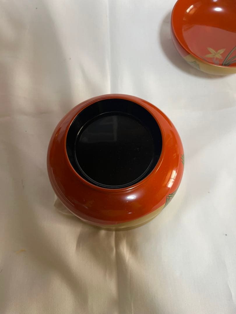 未使用品 輪島塗 吸物椀 5個セット 桐箱 金彩蒔絵 漆器 工藝品