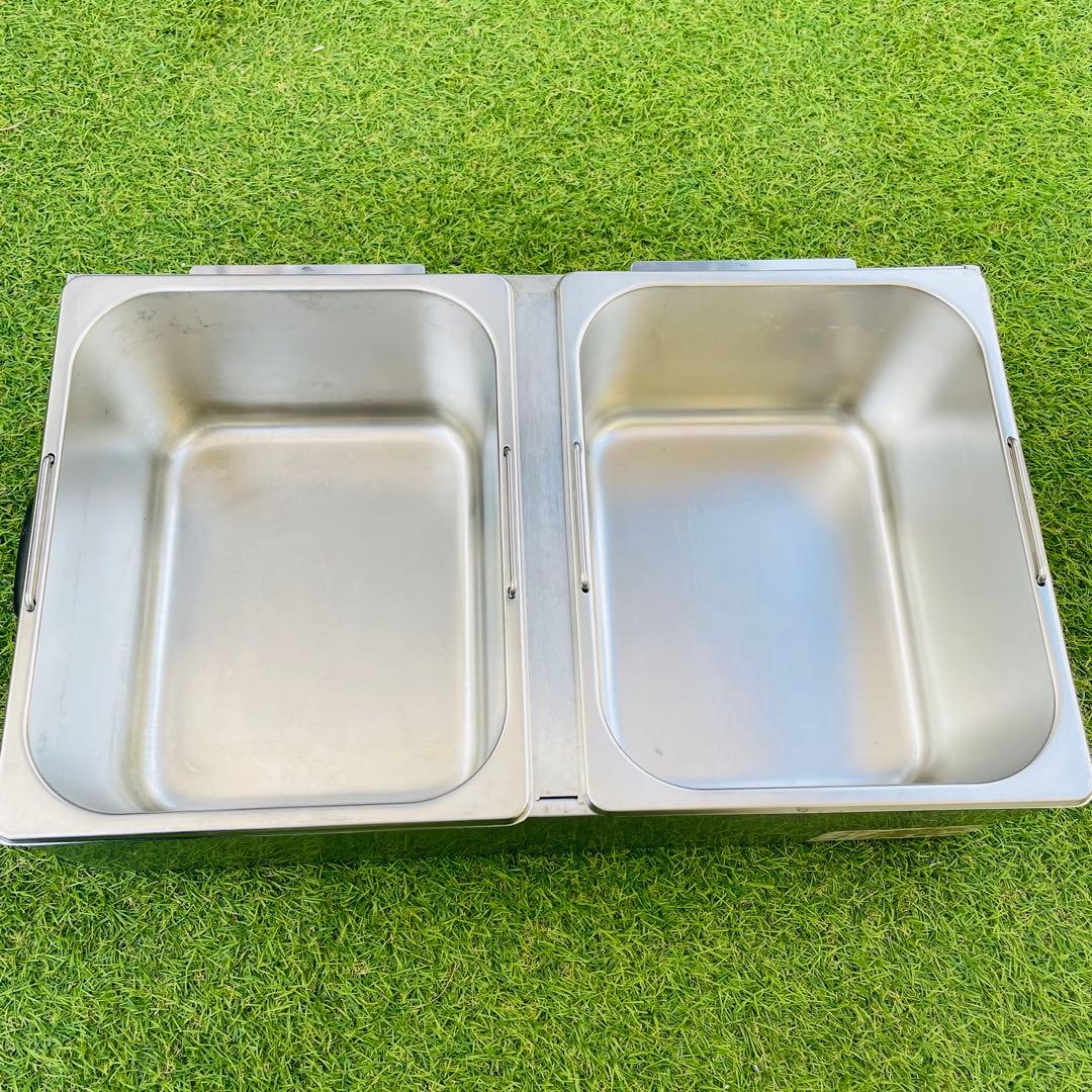 業務用 電気フライヤー 2槽タイプ／バスケット1個／動作良好