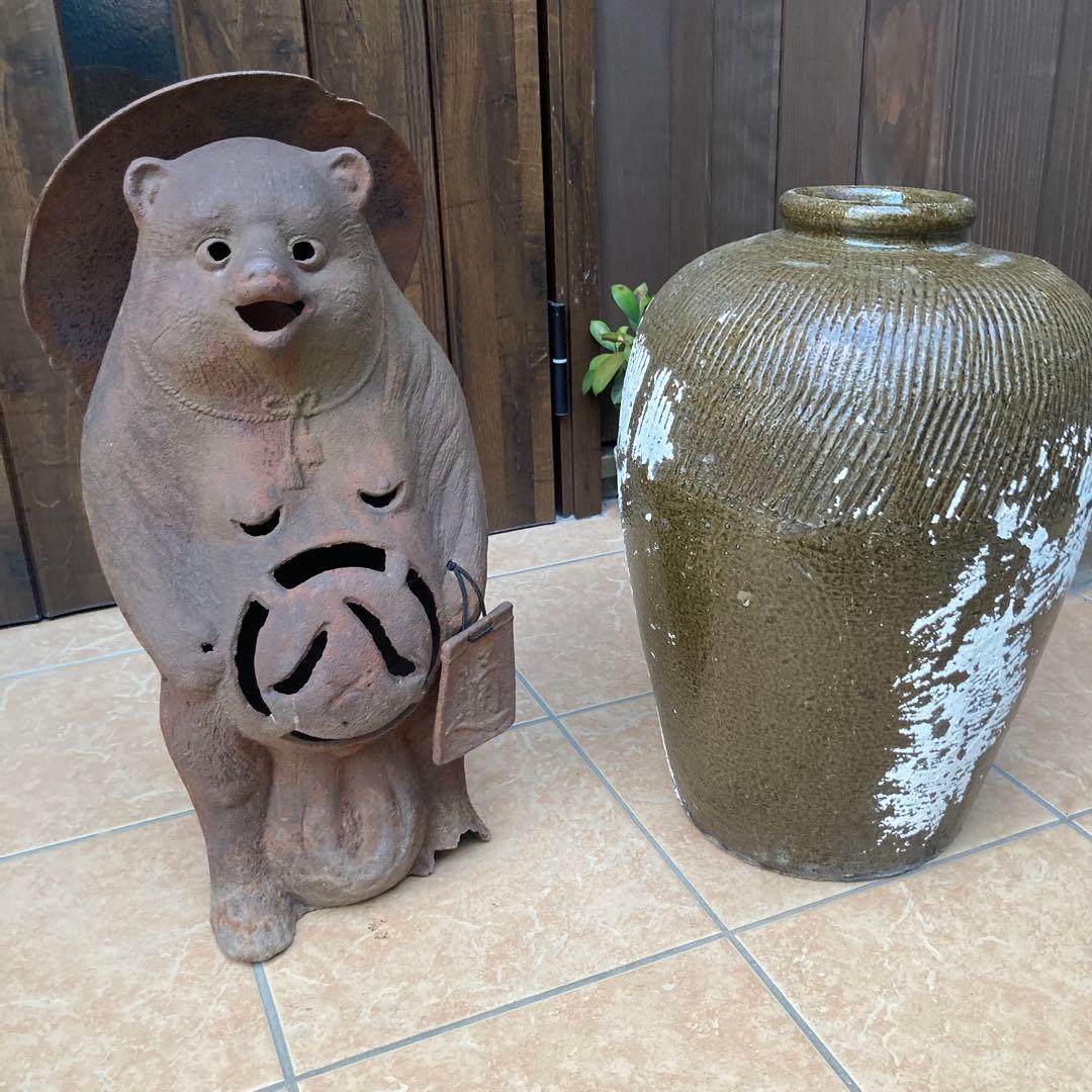 たぬき狸レトロ鉄製 柳森神社おたぬき様 福寿神の狸 STEINS;GATE信楽焼