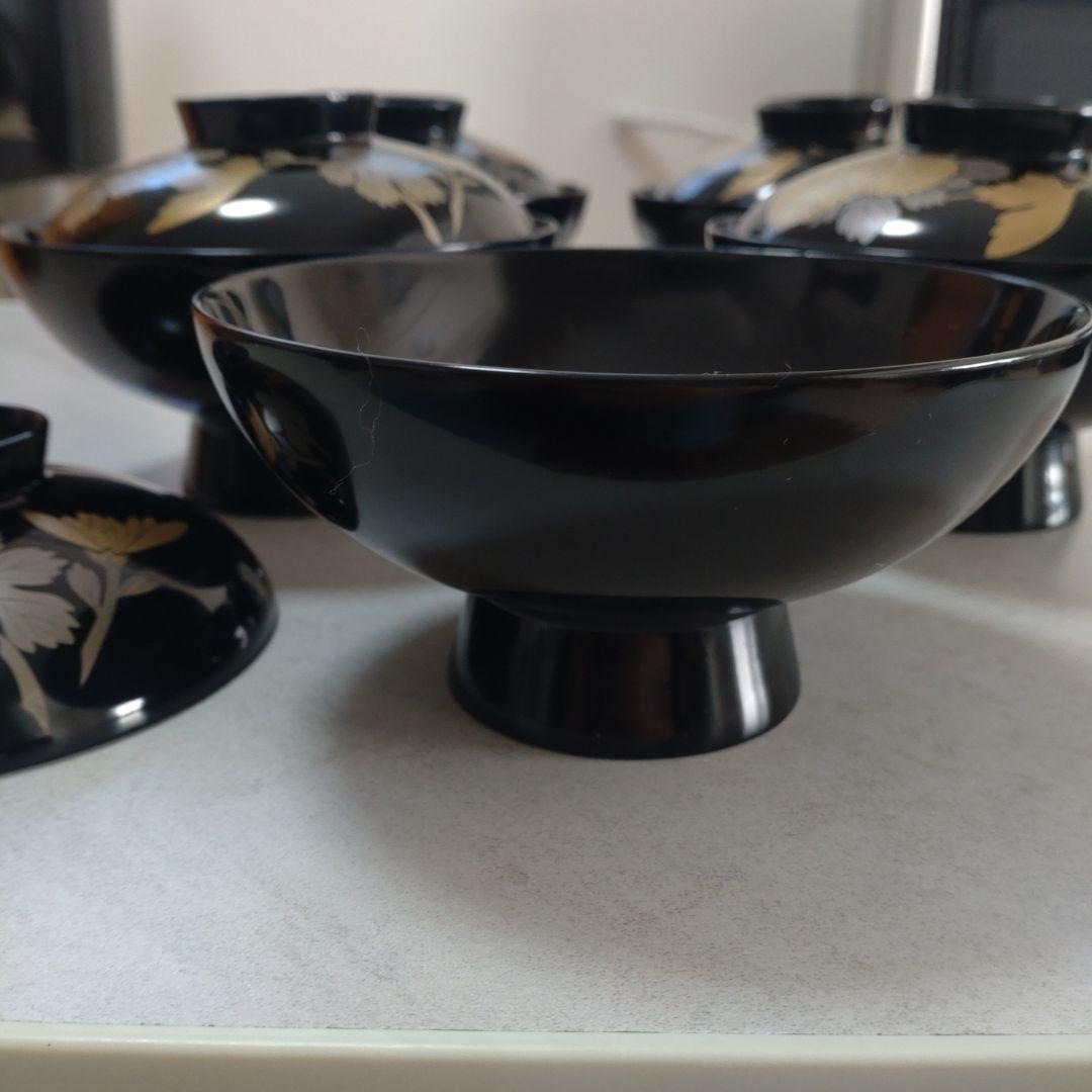 く*ん様 輪島塗　漆器 椀 5個セット 金色の花模様