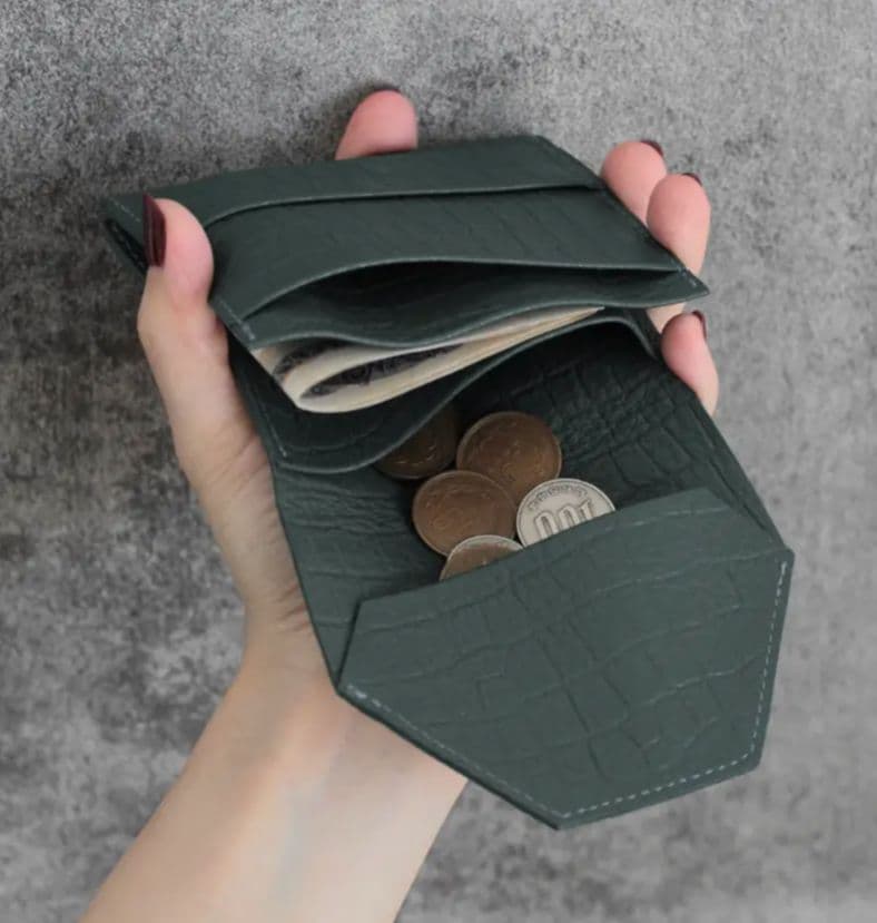 新品未使用☆chi wataミニ財布【シボ革】水色