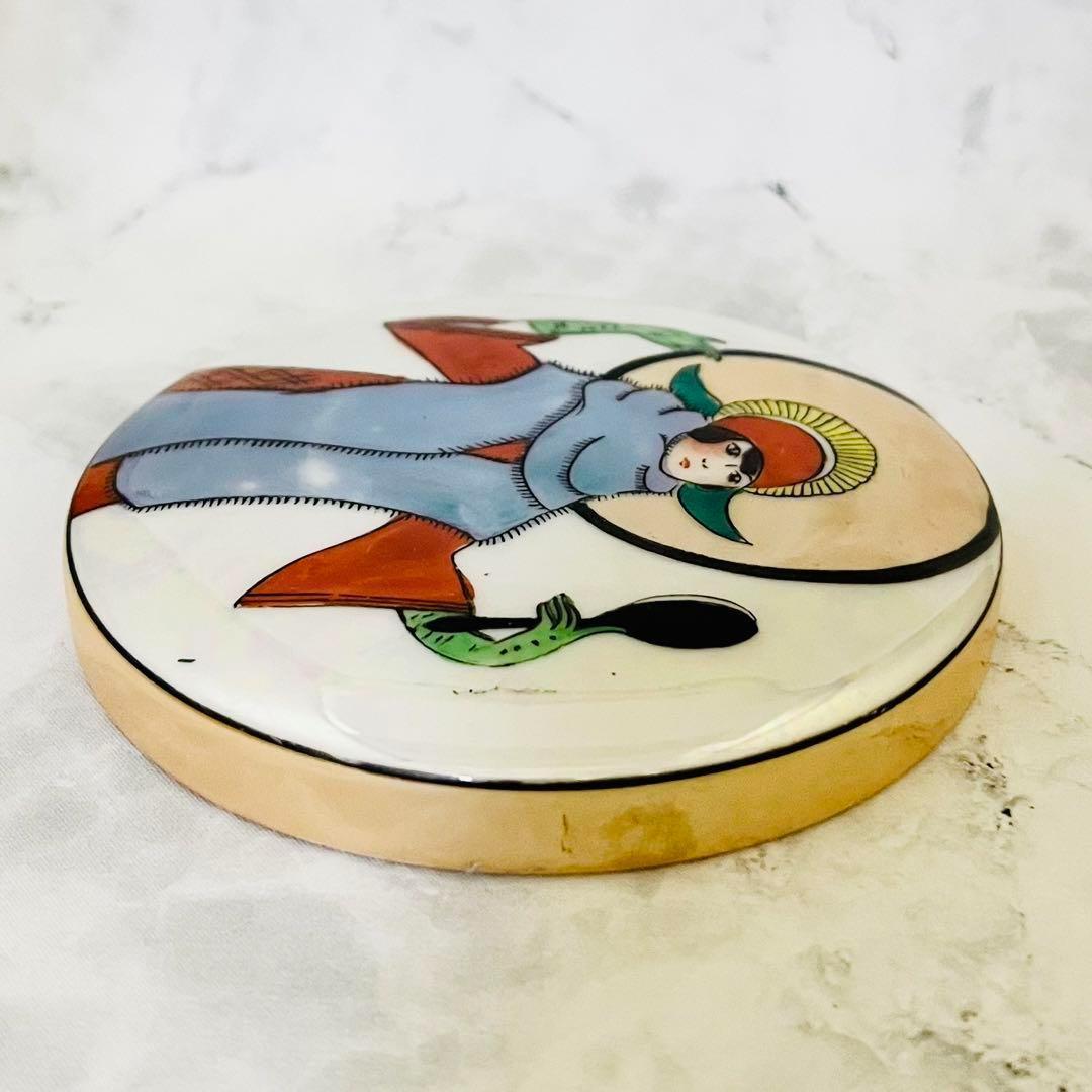 オールドノリタケ/デコレディ/パフケース】アールデコ/ラスター彩/パウダー