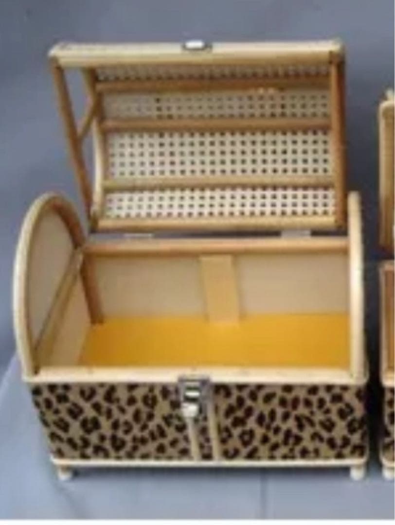 ヒョウ柄バンブーキャリーケース 小動物 キャリーケース