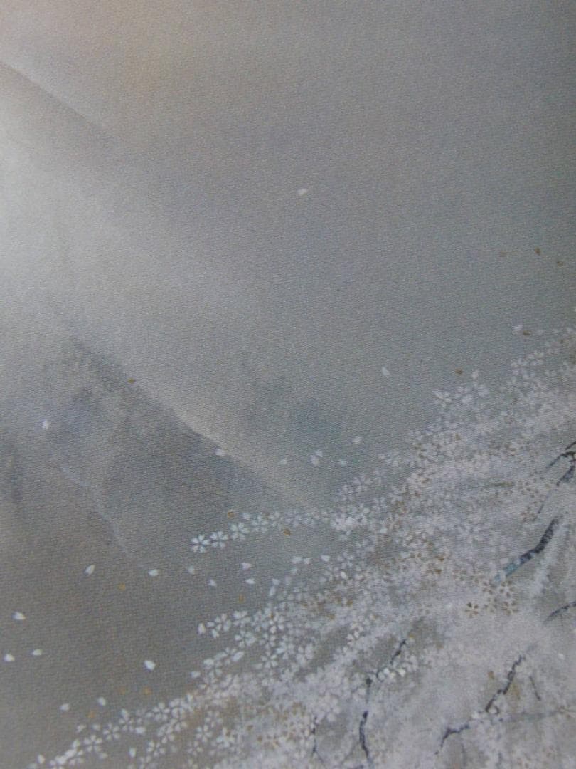 浜田泰介、【富士と桜】、希少な額装用画集より、状態良好、新品額装付