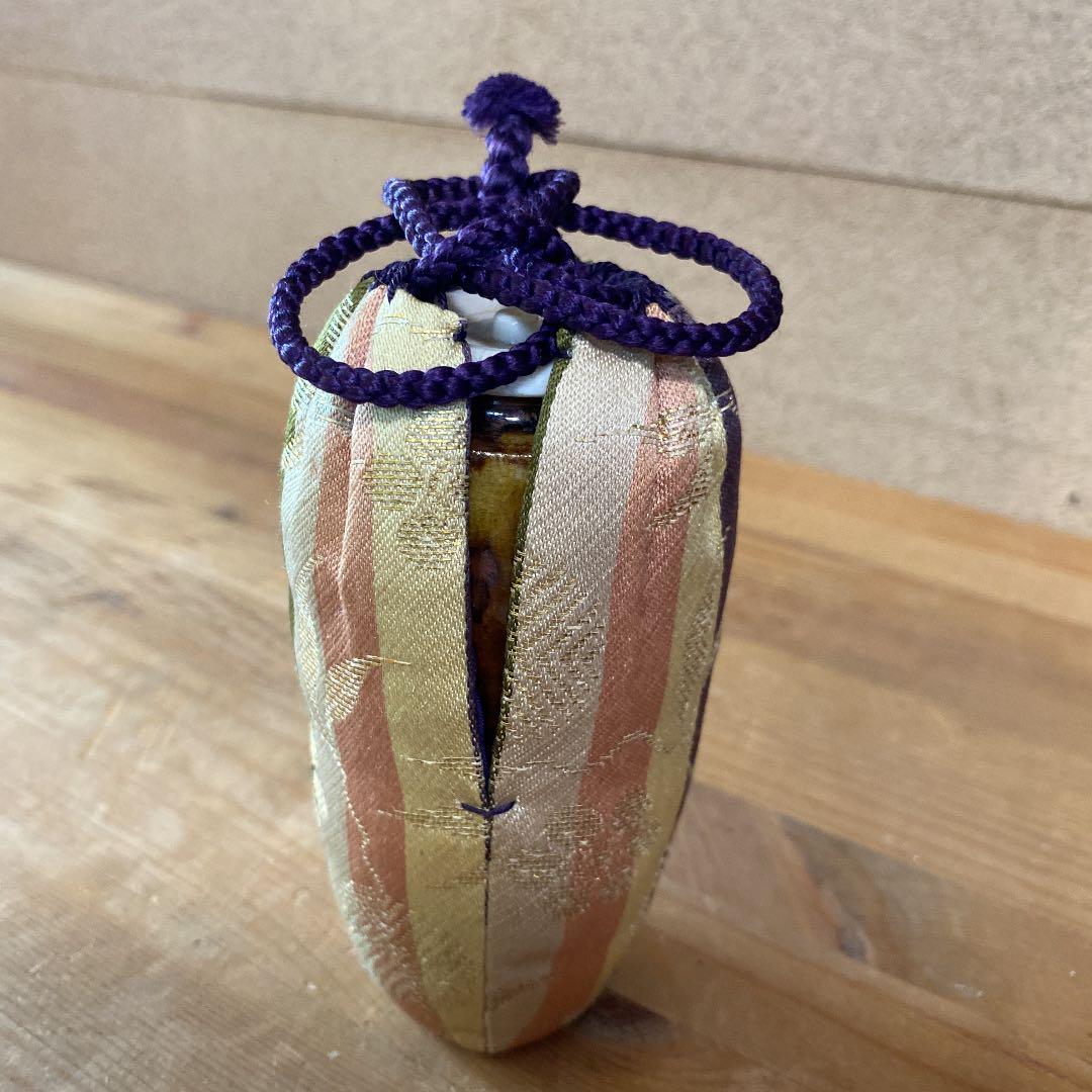 [茶道具]有祥作　鎗之鞘茶入(共箱) ○