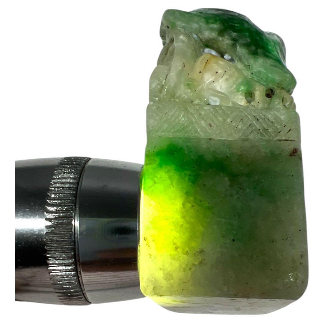 1点物レア品】翡翠 彫刻 龍 オブジェ 約7cm 置物 深緑 - メルカリ