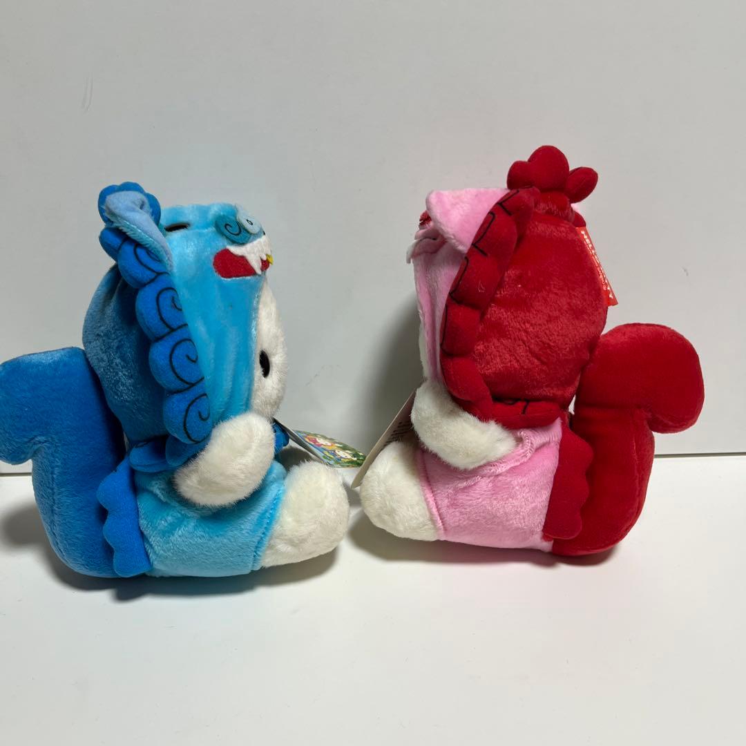 ハローキティ ぬいぐるみセット 沖縄 シーサー ブルー&ピンク サンリオ