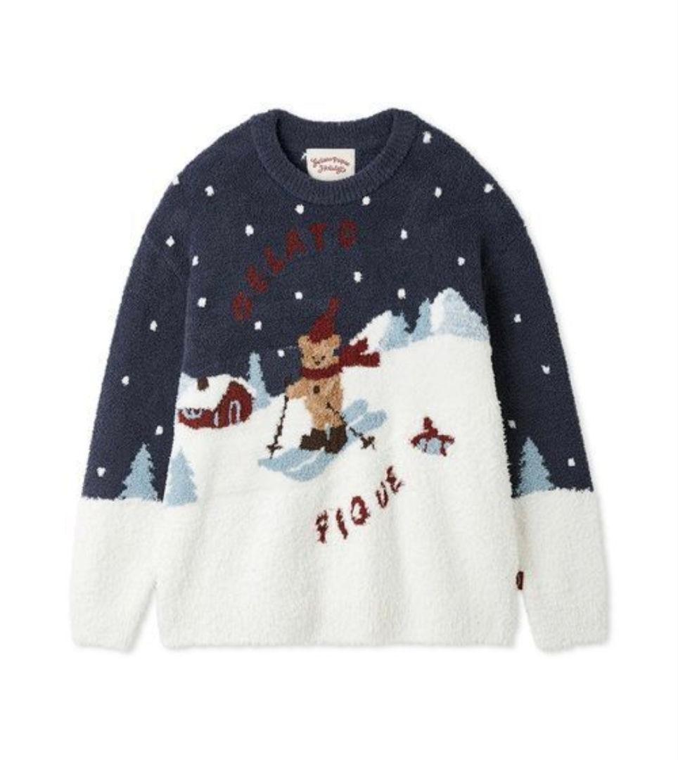 ジェラートピケ【HOLIDAY】スキーベアジャガードプルオーバー+ロングパンツ