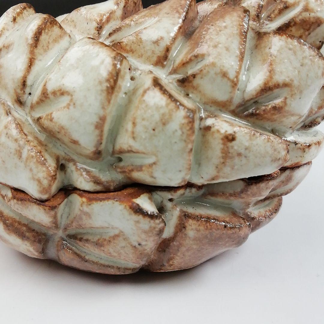 T804 香合 『萩松笠 香合』『納富鳥雲 作』 共箱 茶道具