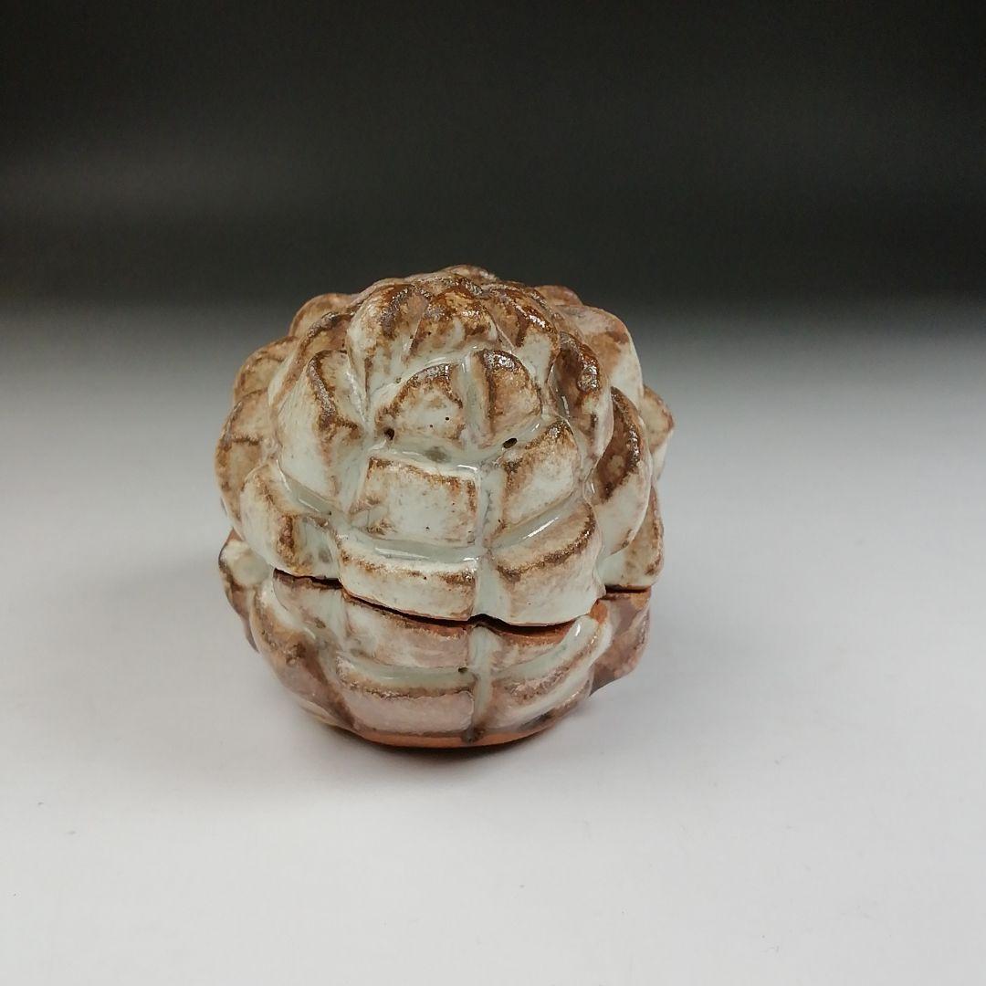 T804 香合 『萩松笠 香合』『納富鳥雲 作』 共箱 茶道具 美術品