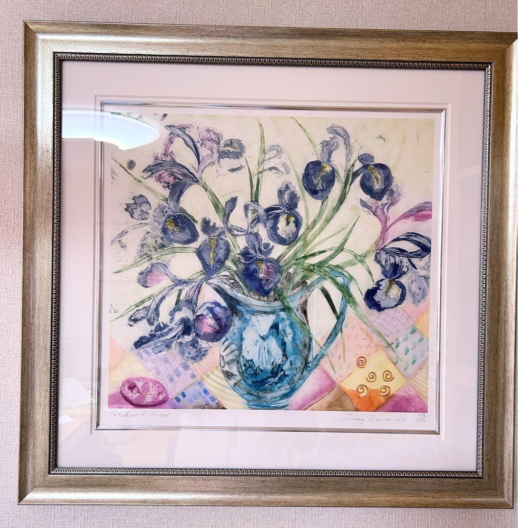 Patchwork Iris by Jenny Parson アートフレーム付き