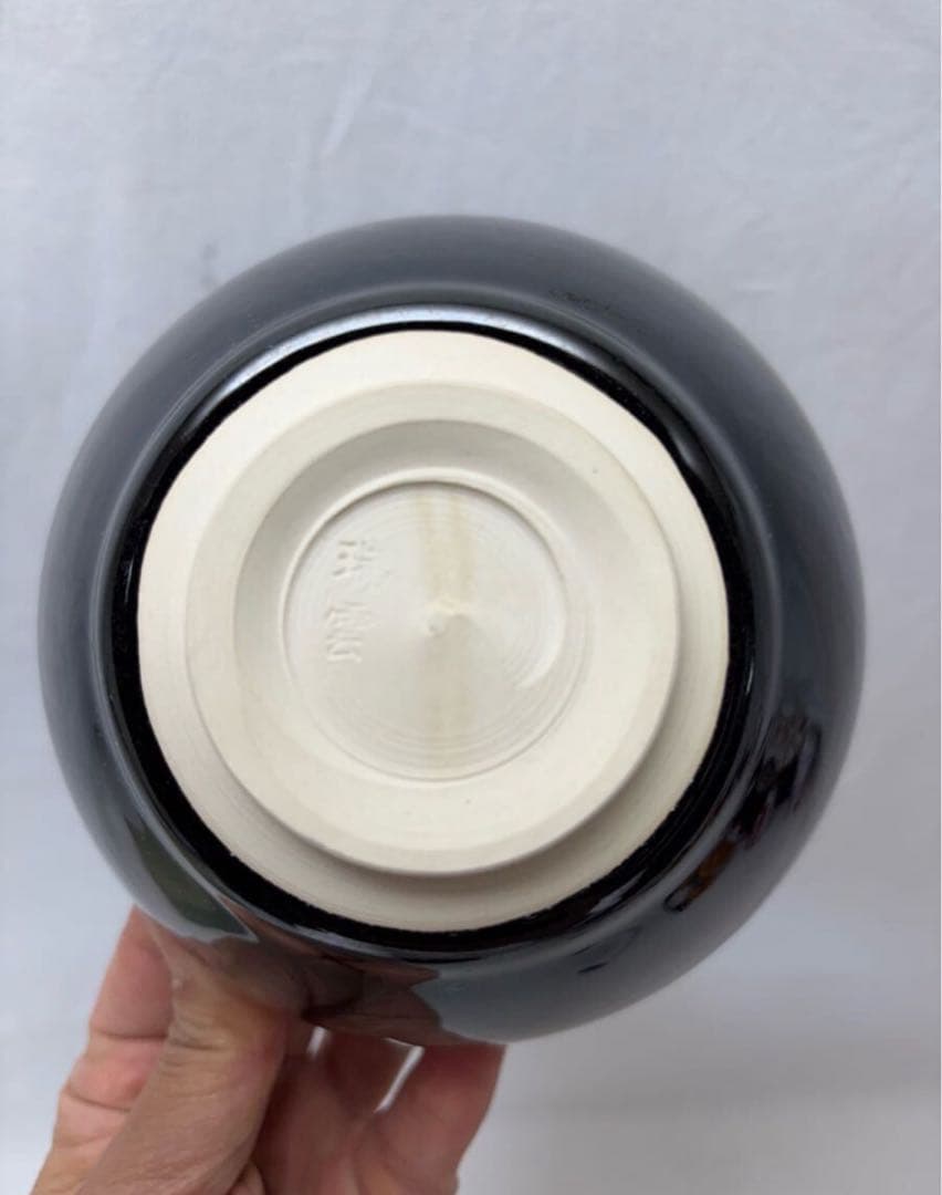 茶道具 黒塗天目台 瑞雲作 金彩波絵 天目茶碗 、竹台子、煙草盆、