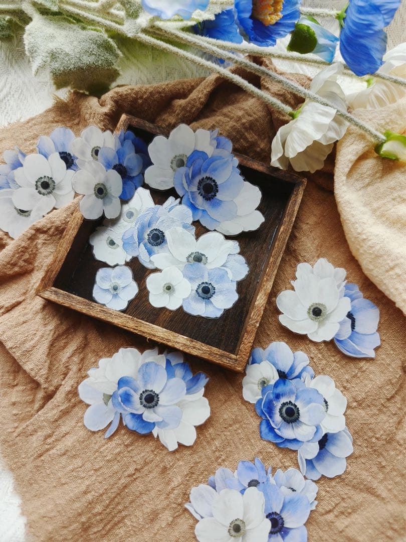 娜娜工坊《霜天染蓝》海外マスキングテープ マステ 【2715】