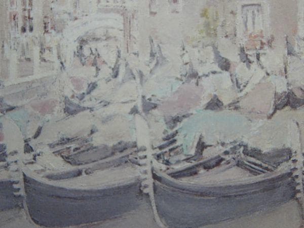 松浦 安弘【陽に映える運河】、希少画集画、状態良好、新品高級額装付