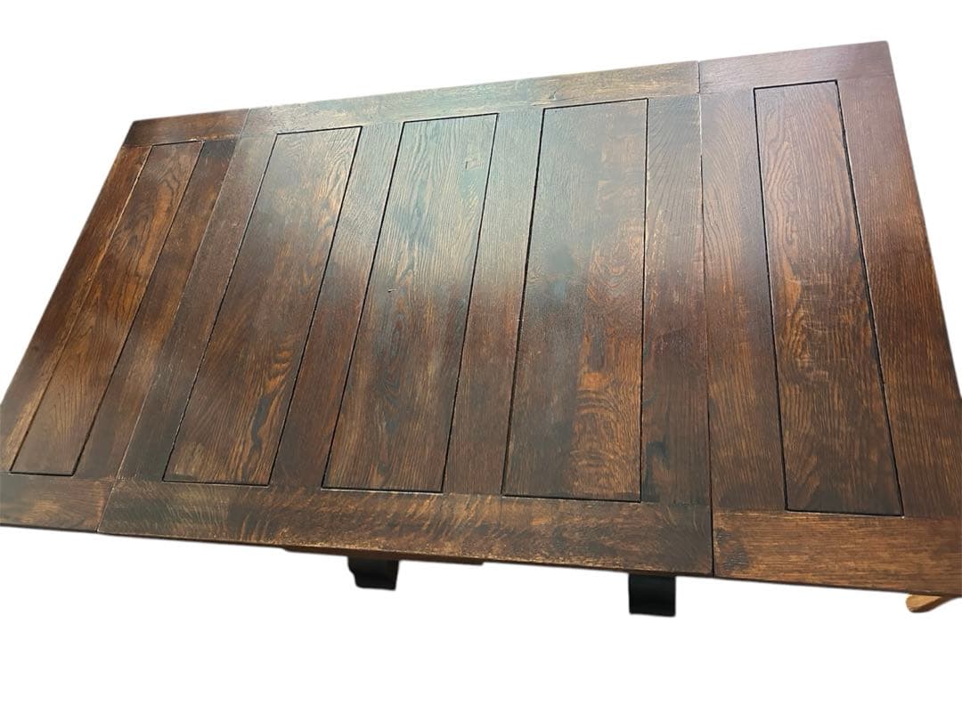 ダイニングテーブル アンティーク風 伸長テーブル