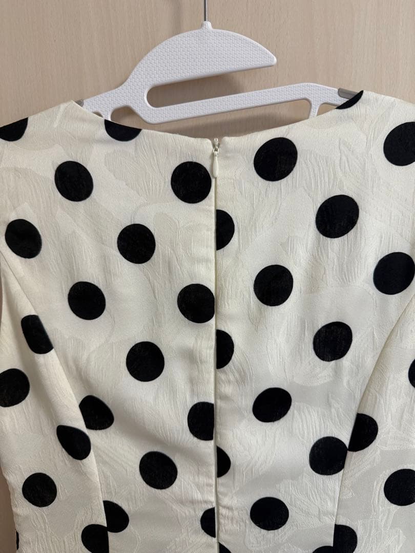 エルケイドレス　ドット柄フレアドレス