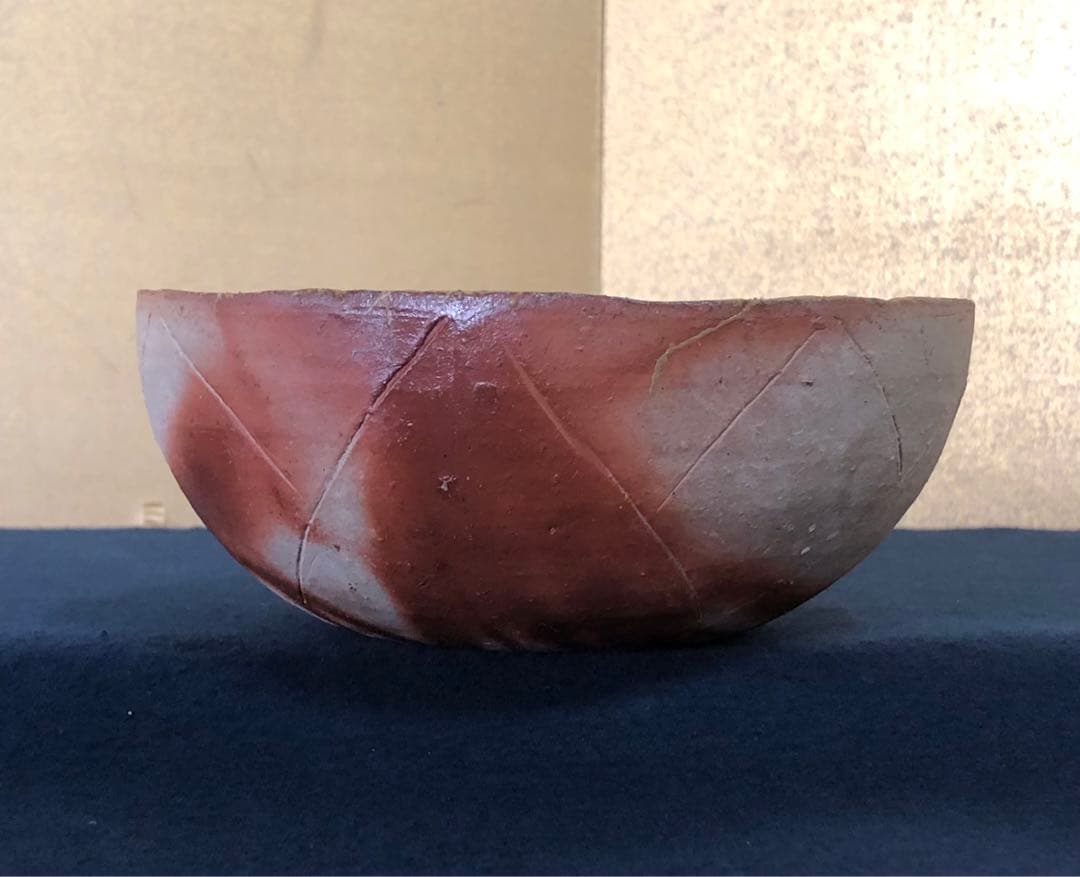 《R》備前 丸鉢5客 森陶岳 火襷 深鉢 鉢 共箱　260114き3