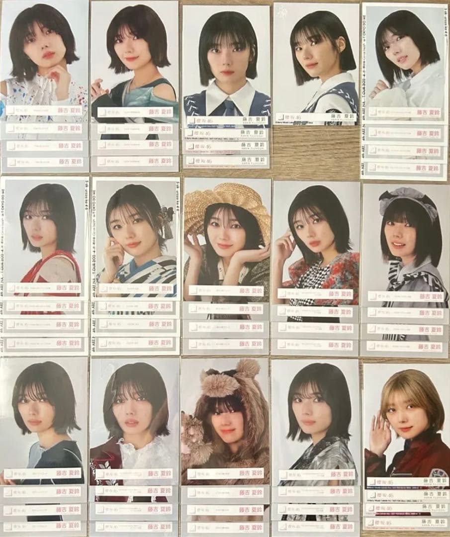 櫻坂46 藤吉夏鈴 【約250枚】まとめ売り IWTC浴衣衣装封入振袖MVコーデ