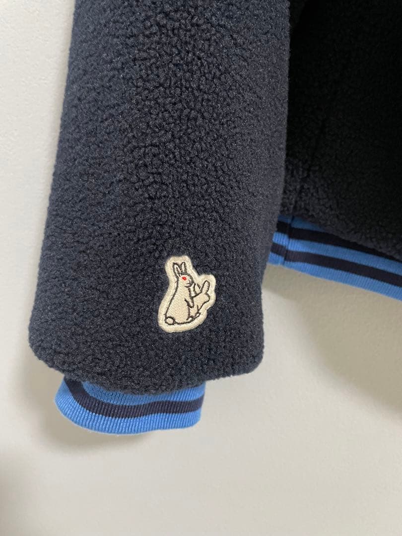 FR2×XLARGEバックパイルロゴハーフジップボアパーカーM