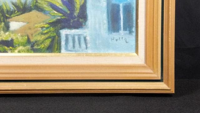 一枚の絵取扱作品 堀田高 直筆サイン『南仏カーニュにて マントン暮色