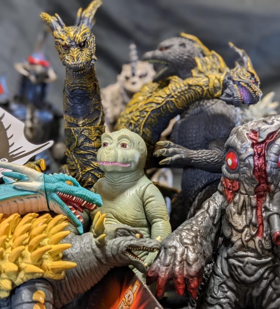 FWゴジラ・カイザーギドラ・モンスターX・ミニラ他（バンダイ）ソフビ