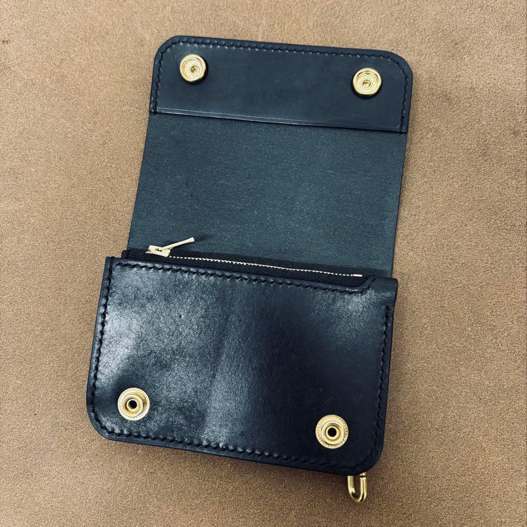 トラッカーウォレット　ミニ　黒　3層　IIPONTE