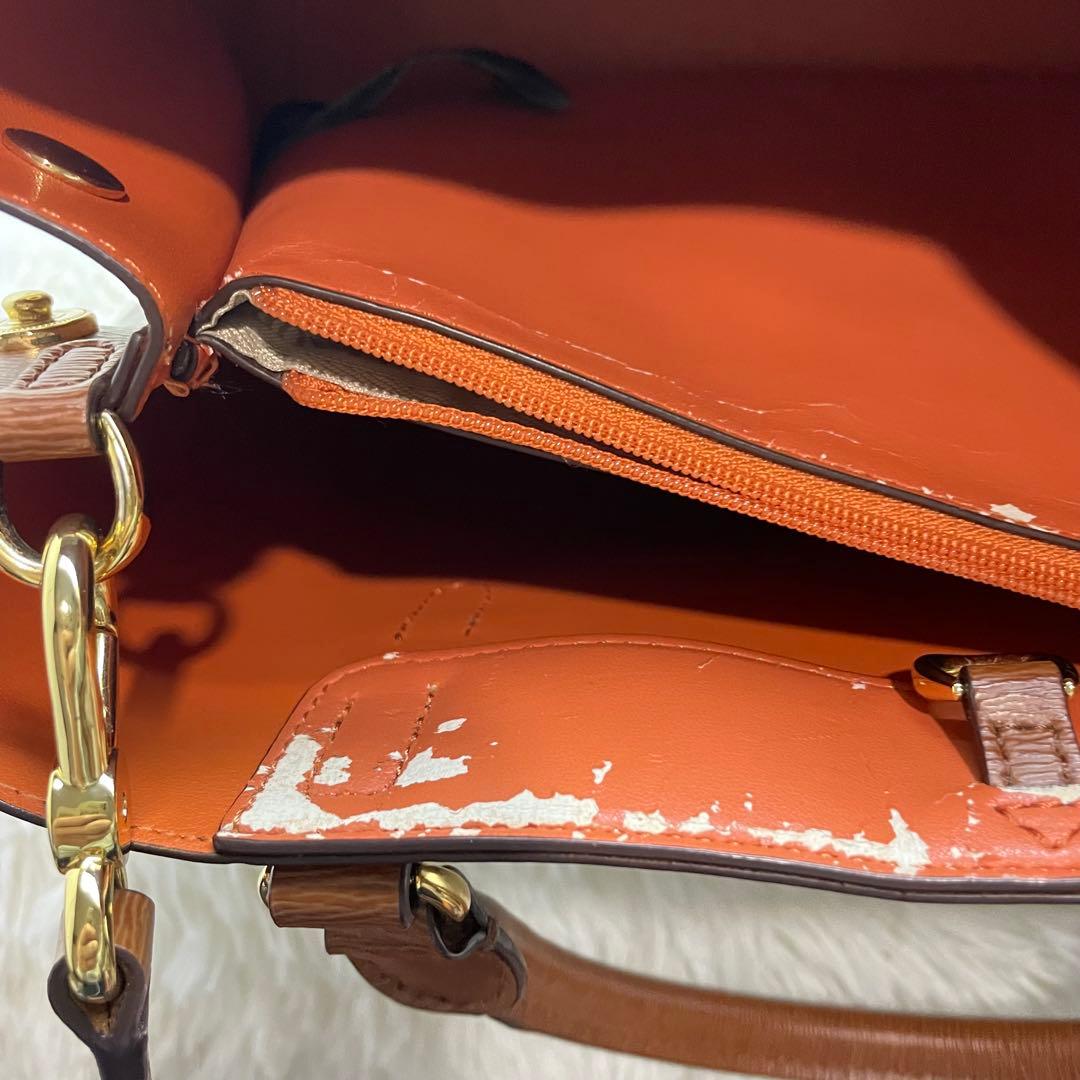 ローレンラルフローレン 2way ハンドバッグ ブラウン 保存袋付