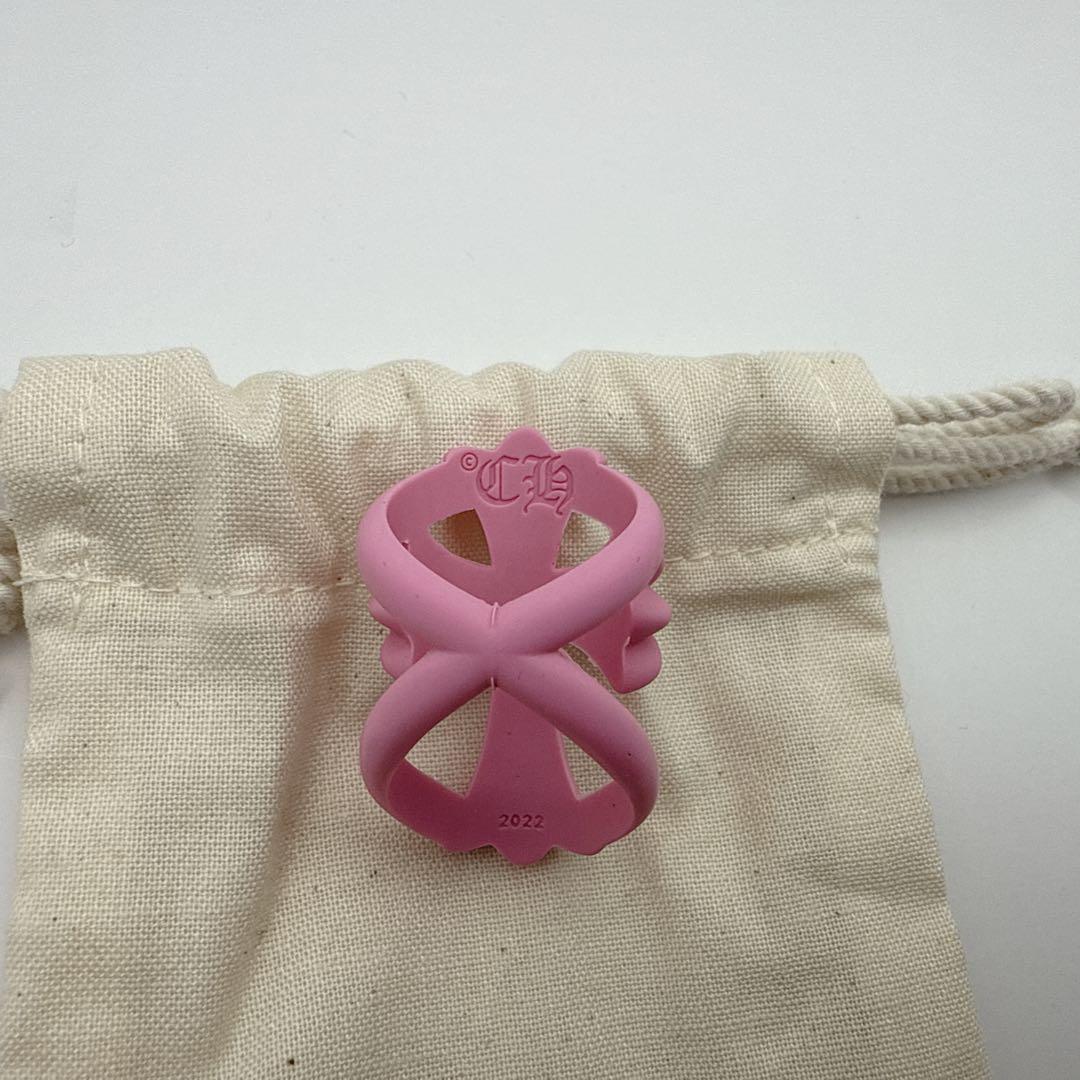 クロムハーツ インフィニティ クロス リング ラバーリング 16号 ピンク