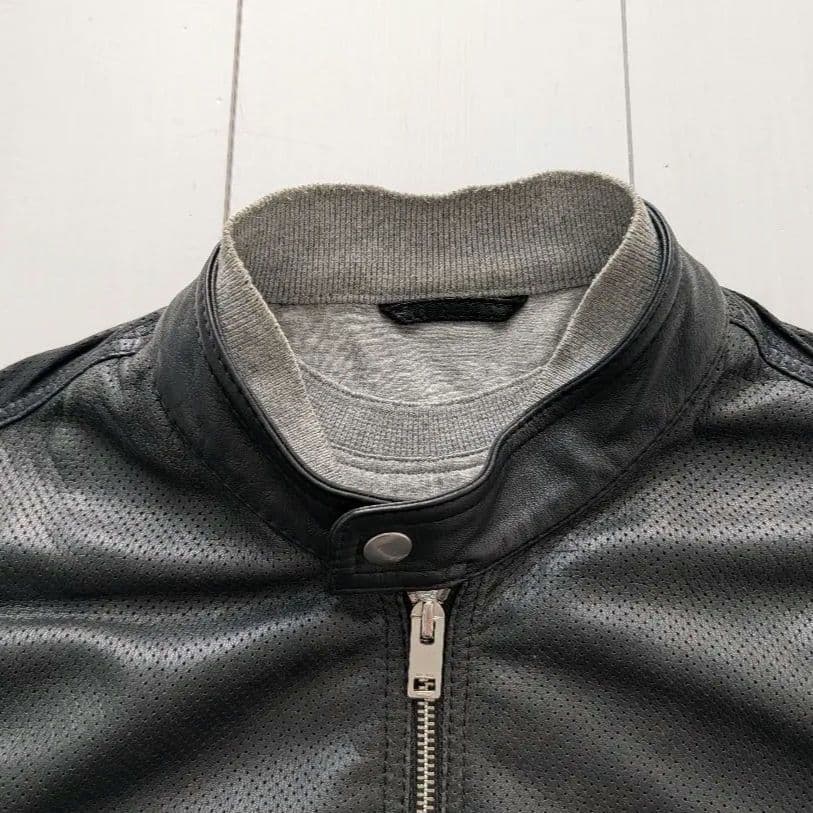 希少】DIESEL シープスキン パンチングレザージャケット M 黒 虎