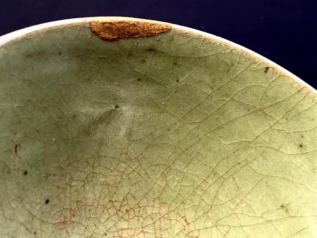 茶碗□朝鮮高麗期 高麗青磁古青磁 金継直し有 古玩 唐物