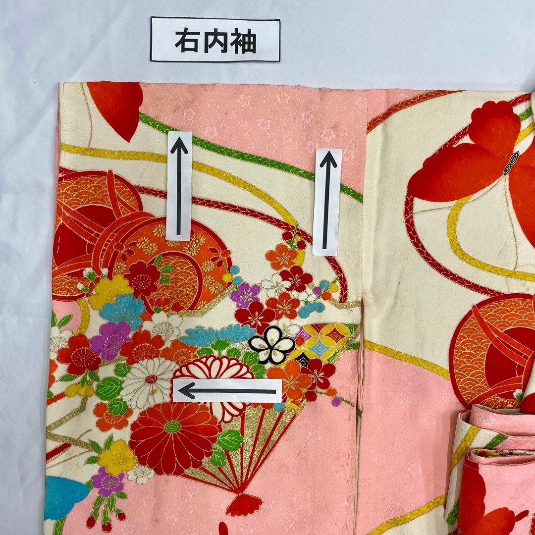 508agu49◎七五三 三歳 女の子 セミアンティーク着物&半襦袢◎