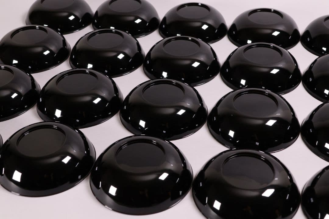 MA723】木製漆器 長寛写 金蒔絵 黒塗木皿 二十客 吉祥鶴 菓子皿 小皿