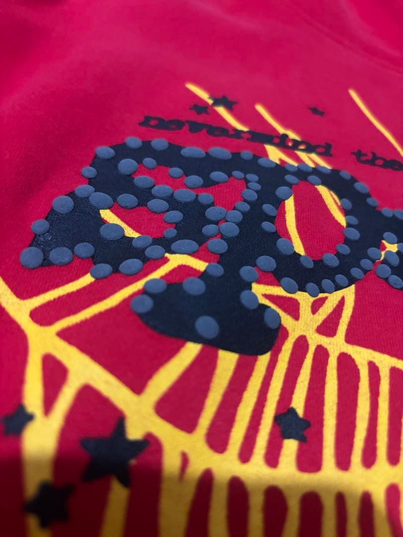 sp5der red ロゴ パーカー