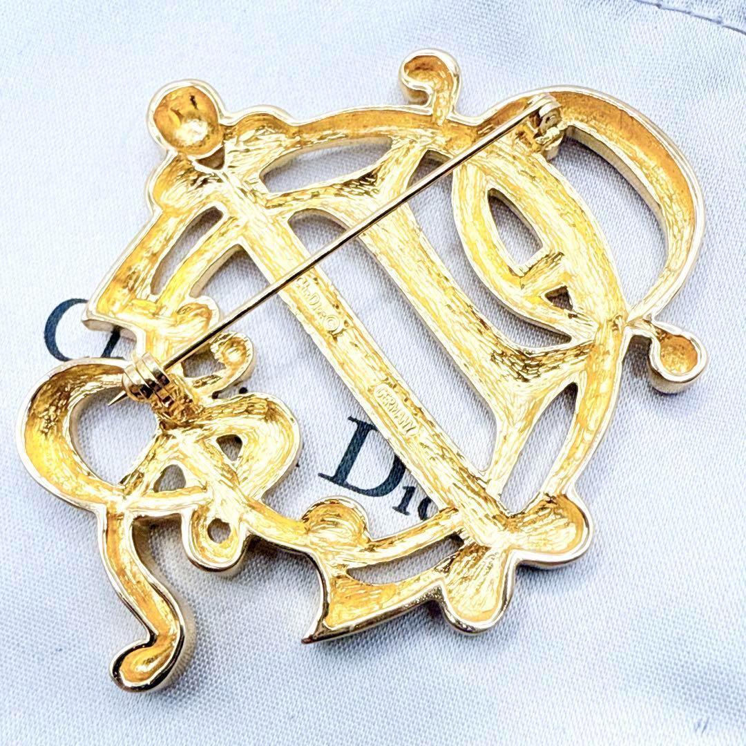 2769 Germany製極美品✨Dior ブローチ CD ロゴ 刻印 大ぶり