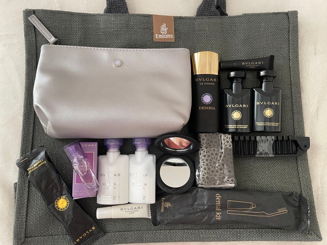 エミレーツ航空ファーストクラス ブルガリのアメニティ