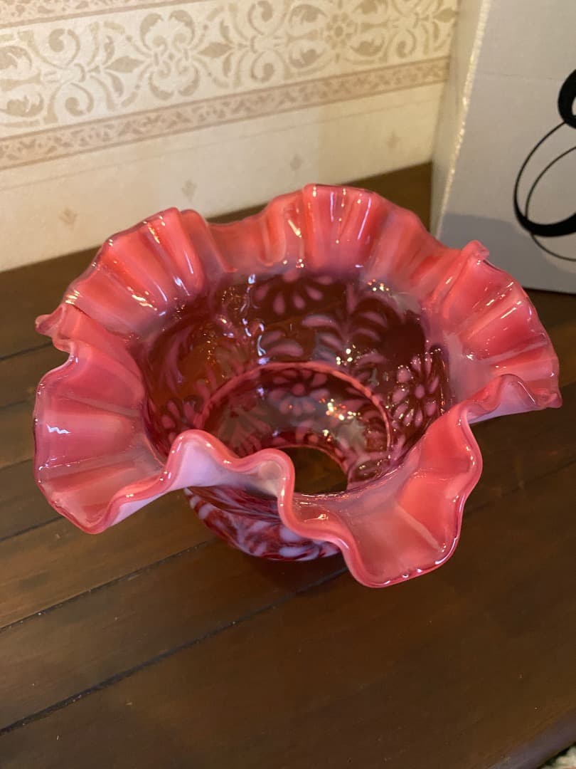 OLD FENTON レアクランベリー オパールセント ガラスシェード - メルカリ
