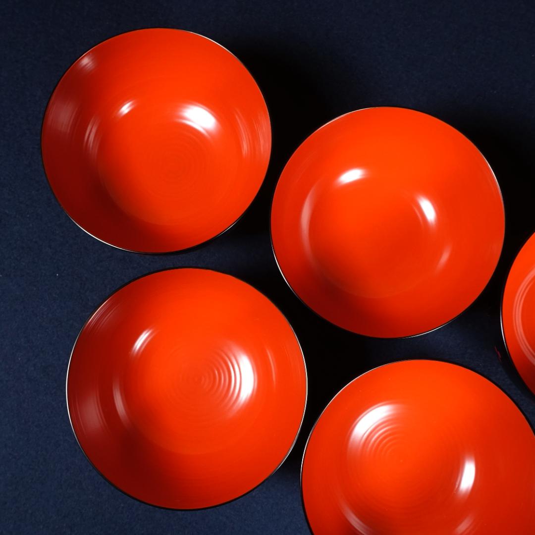 雅な逸品 天然木製 蓬莱山蒔絵 大振 煮物椀 雑煮椀 5客 共箱