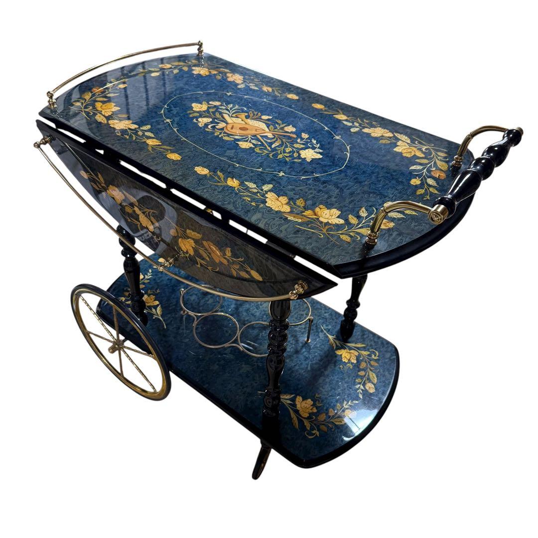 イタリア製 アンティーク 配膳ワゴン キッチンワゴン バタフライ式