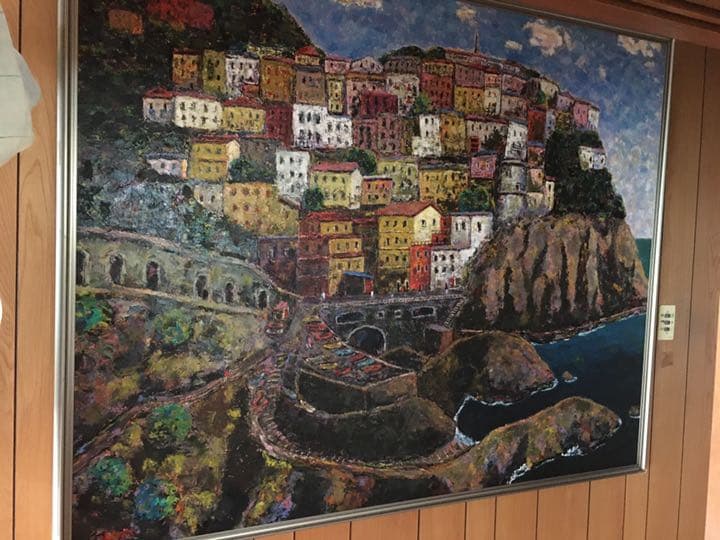 油彩　南欧の風景　引き取り限定