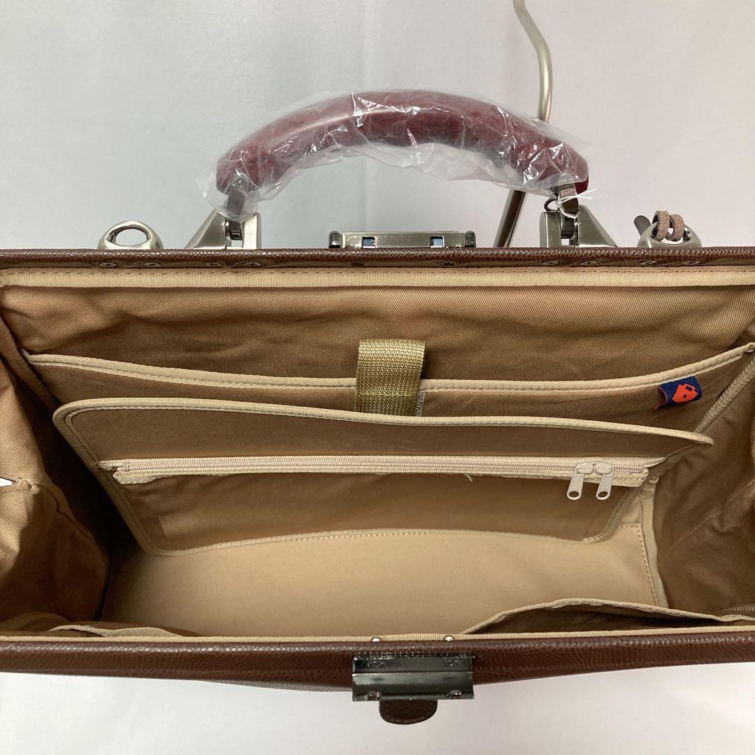 【新品】豊岡鞄 YOUTA LIZARD 3WAY 横ダレス M ビジネス 茶色