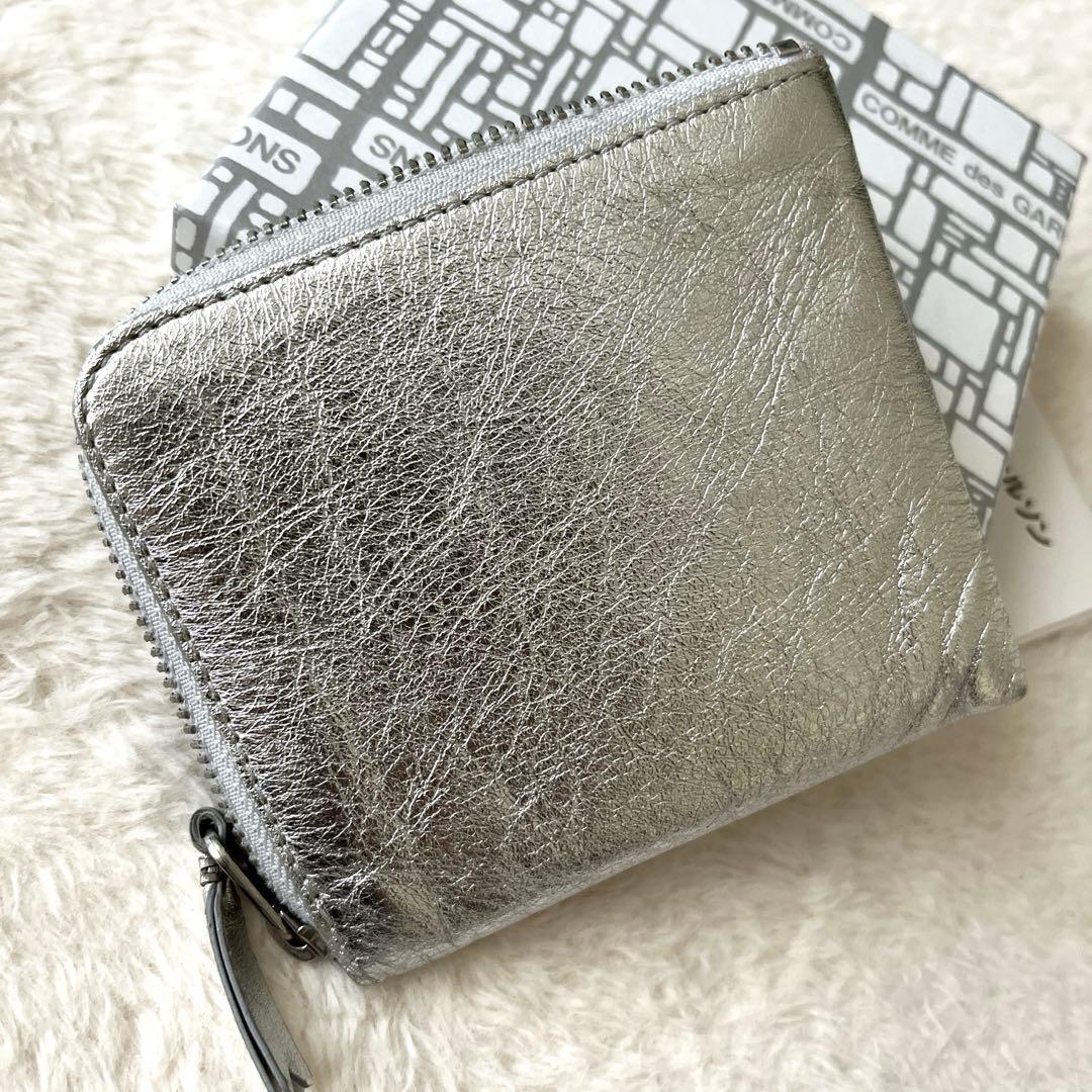極美品 COMME des GARCONS Wallet シルバーウォレット