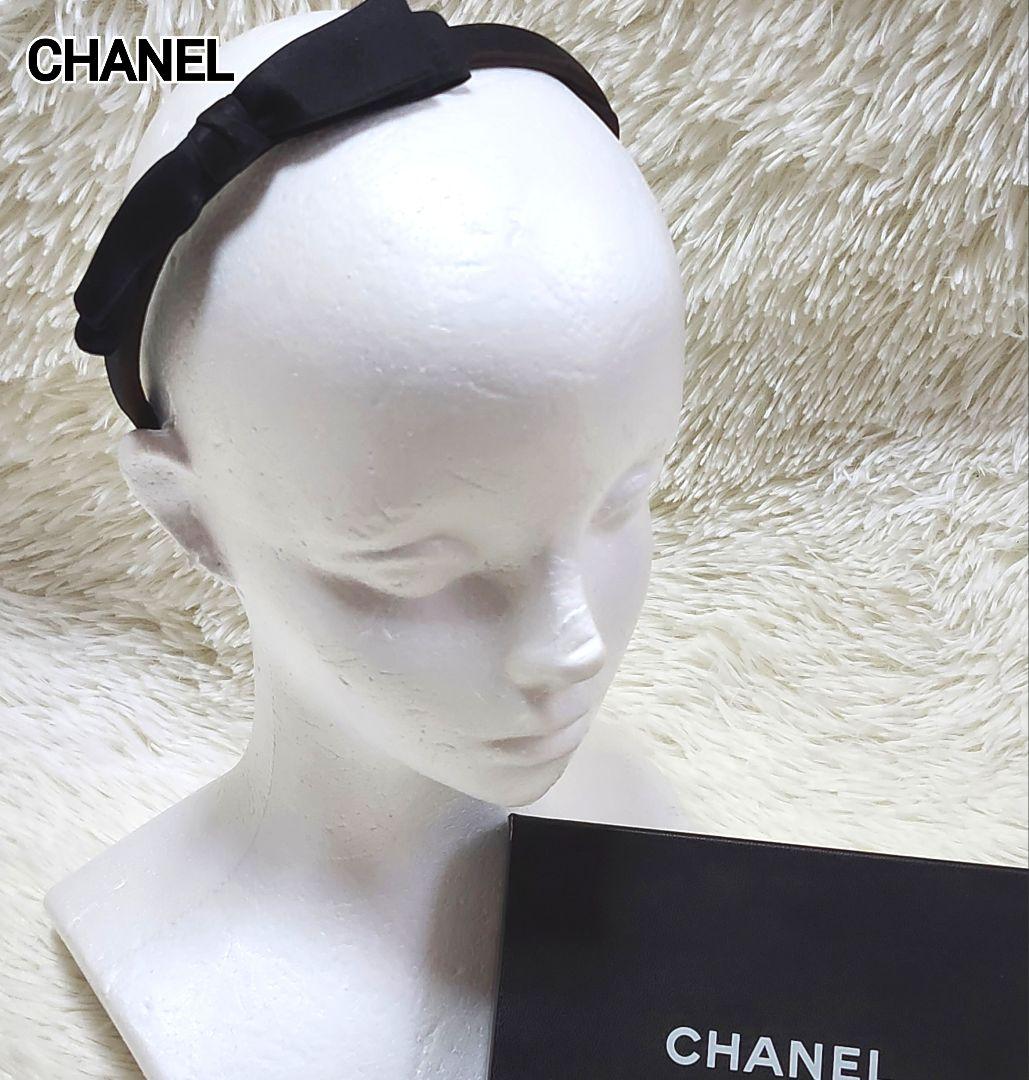 CHANEL シャネル カチューシャ ヘアバンド リボン ココマーク ブラック