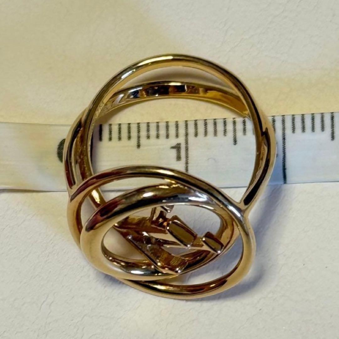 未使用に近い ルイヴィトン ステラー LV ロゴ リング M0937M ゴールド